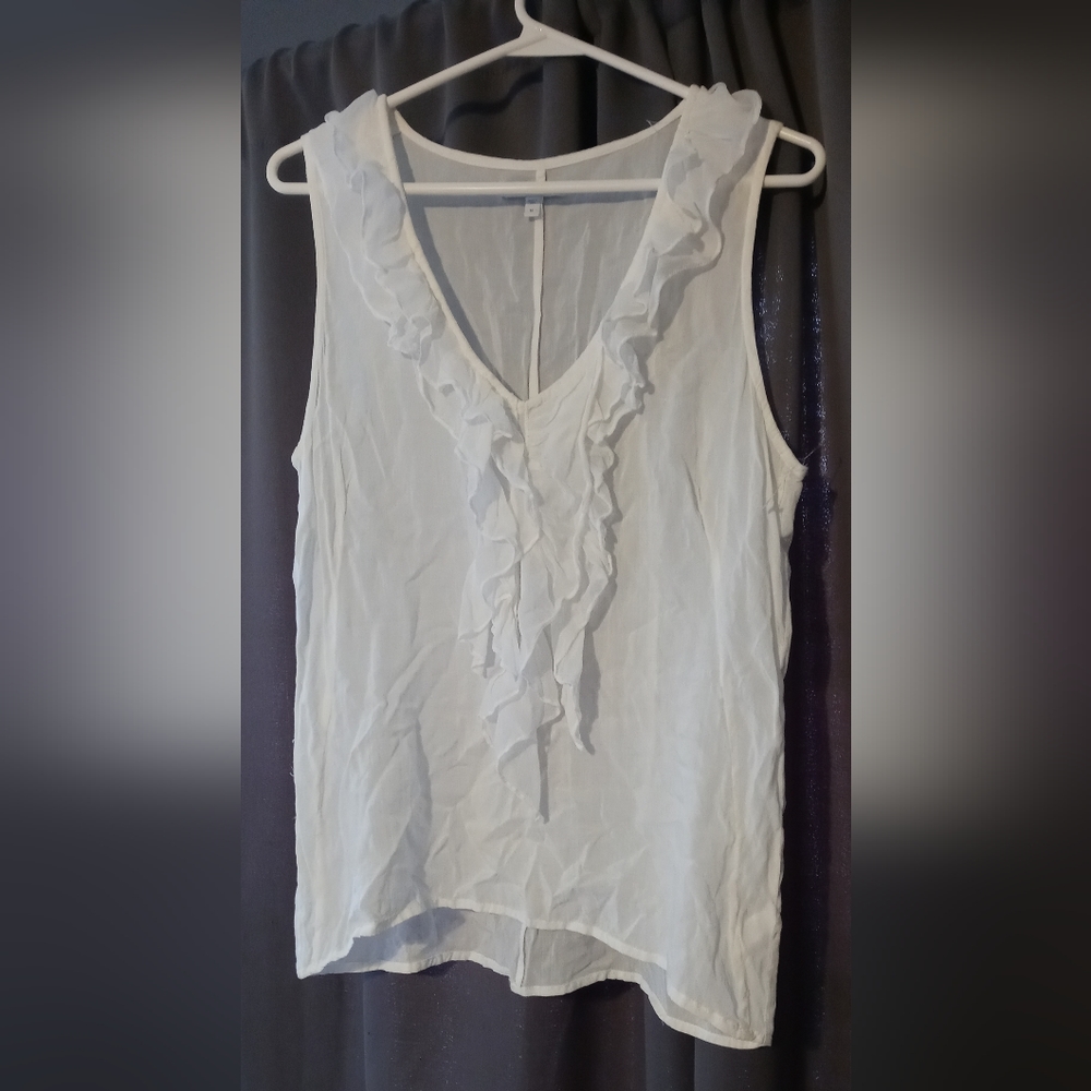 Gap ruffle top white
